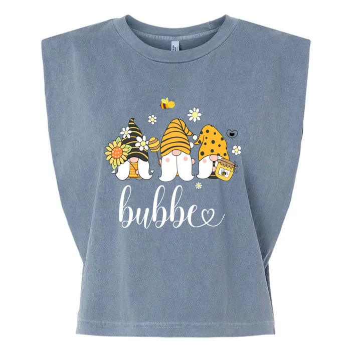 Cute Bubbe Gnomes With Bees And Sunflower Country Style Gift Garment-Dyed Women's Muscle Tee