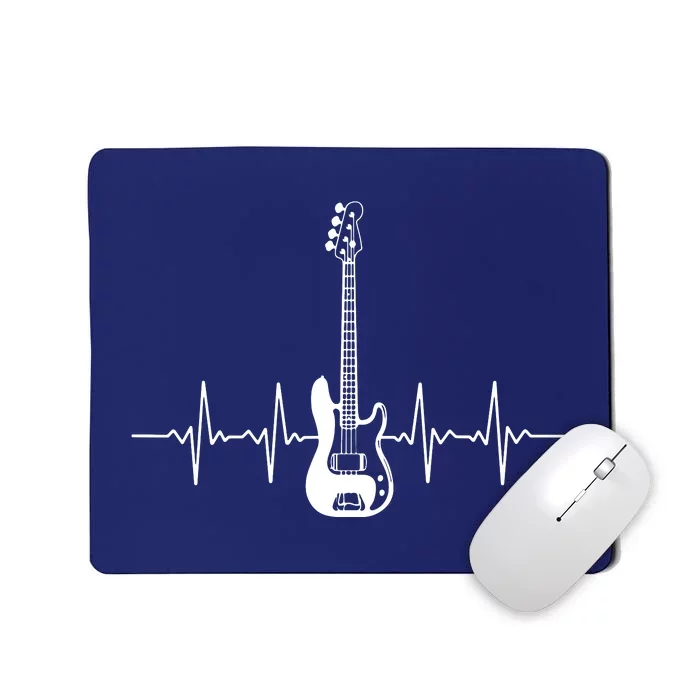 Cool Bass Guitar Heartbeat Design For Bass Player Men Women Mousepad