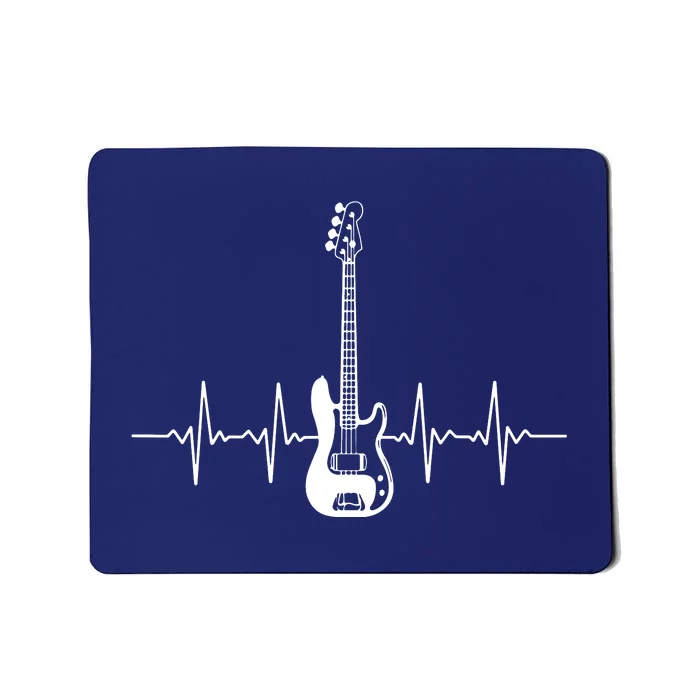 Cool Bass Guitar Heartbeat Design For Bass Player Men Women Mousepad