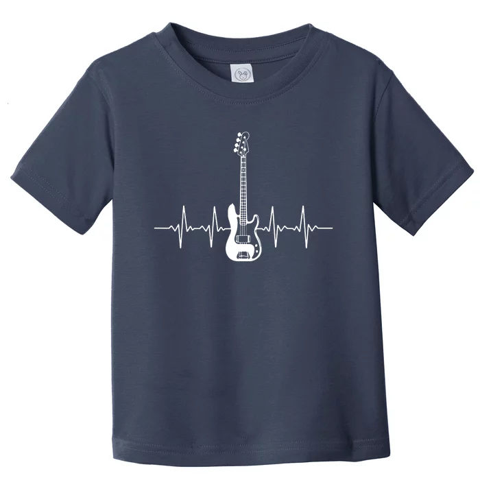 Cool Bass Guitar Heartbeat Design For Bass Player Men Women Toddler T-Shirt