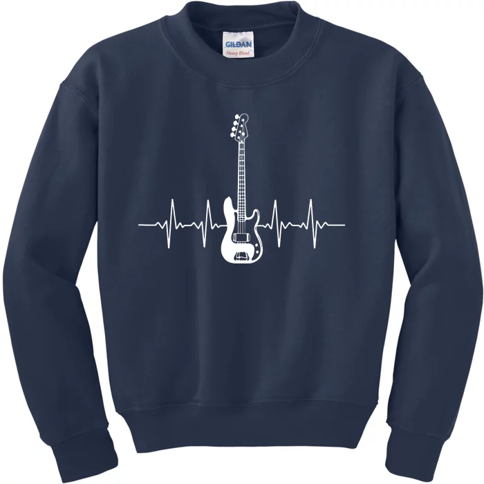 Cool Bass Guitar Heartbeat Design For Bass Player Men Women Kids Sweatshirt