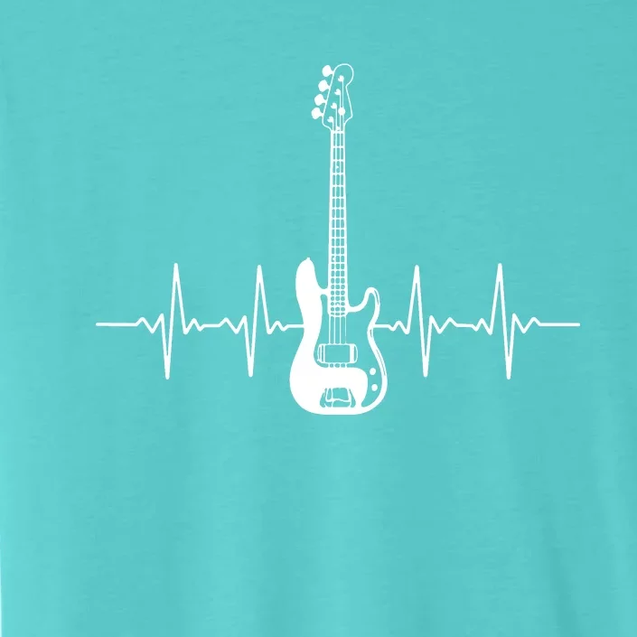 Cool Bass Guitar Heartbeat Design For Bass Player Men Women ChromaSoft Performance T-Shirt