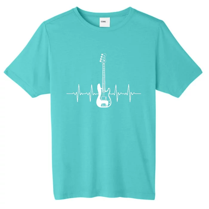 Cool Bass Guitar Heartbeat Design For Bass Player Men Women ChromaSoft Performance T-Shirt