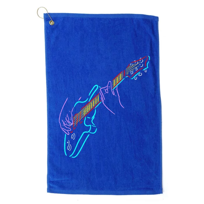 Colorful Bass GuitaristS Hands Rock And Roll Guitar Player Platinum Collection Golf Towel