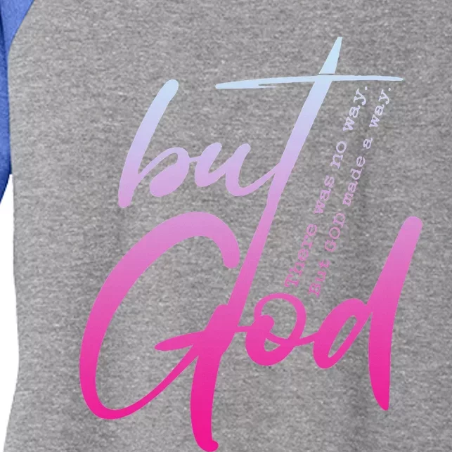 Christian But God Inspirational Gift John 316 Women's Tri-Blend 3/4-Sleeve Raglan Shirt