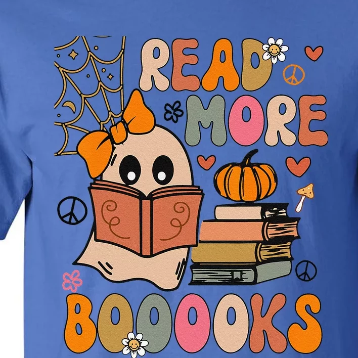 Cute Booooks Ghost Read More Books Funny Teacher Halloween Tall T-Shirt