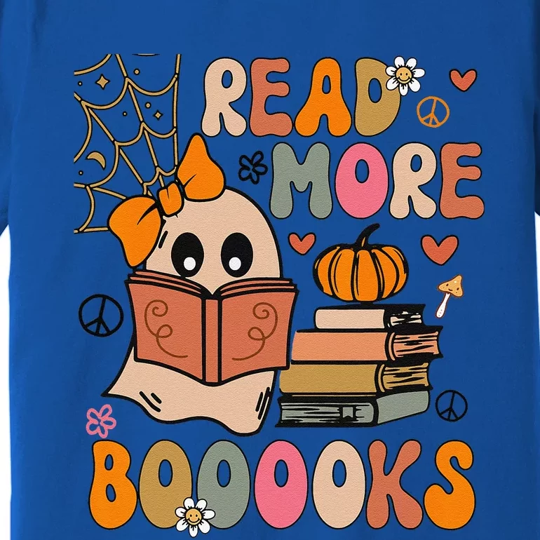 Cute Booooks Ghost Read More Books Funny Teacher Halloween Premium T-Shirt