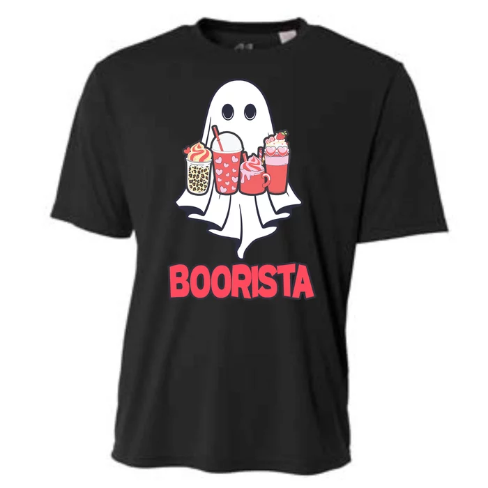 Coffee Boorista Ghost Halloween Barista Cooling Performance Crew T-Shirt