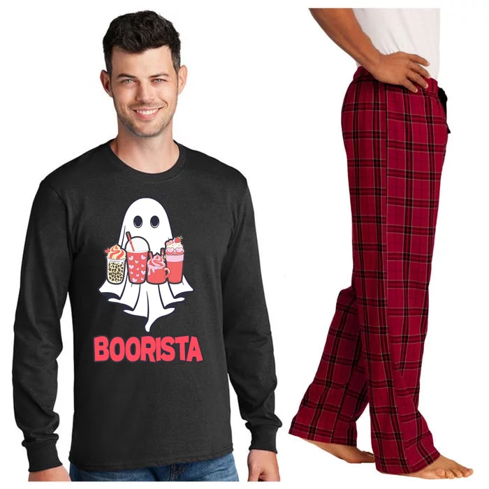 Coffee Boorista Ghost Halloween Barista Long Sleeve Pajama Set