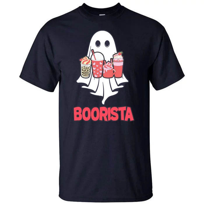 Coffee Boorista Ghost Halloween Barista Tall T-Shirt