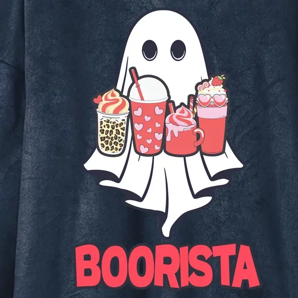 Coffee Boorista Ghost Halloween Barista Hooded Wearable Blanket