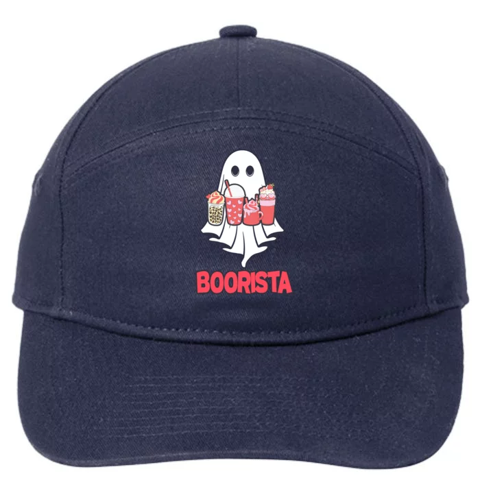 Coffee Boorista Ghost Halloween Barista 7-Panel Snapback Hat