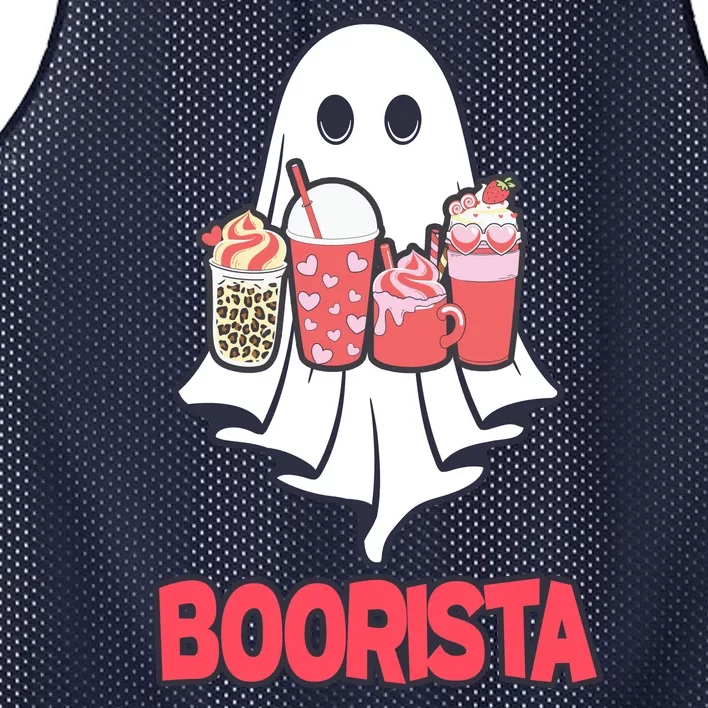 Coffee Boorista Ghost Halloween Barista Mesh Reversible Basketball Jersey Tank