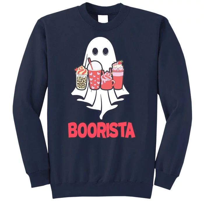 Coffee Boorista Ghost Halloween Barista Tall Sweatshirt