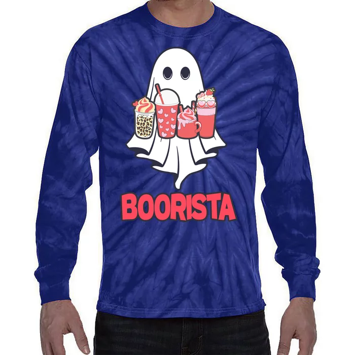 Coffee Boorista Ghost Halloween Barista Tie-Dye Long Sleeve Shirt