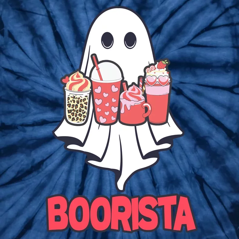 Coffee Boorista Ghost Halloween Barista Tie-Dye T-Shirt