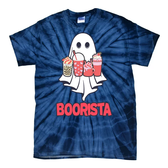 Coffee Boorista Ghost Halloween Barista Tie-Dye T-Shirt