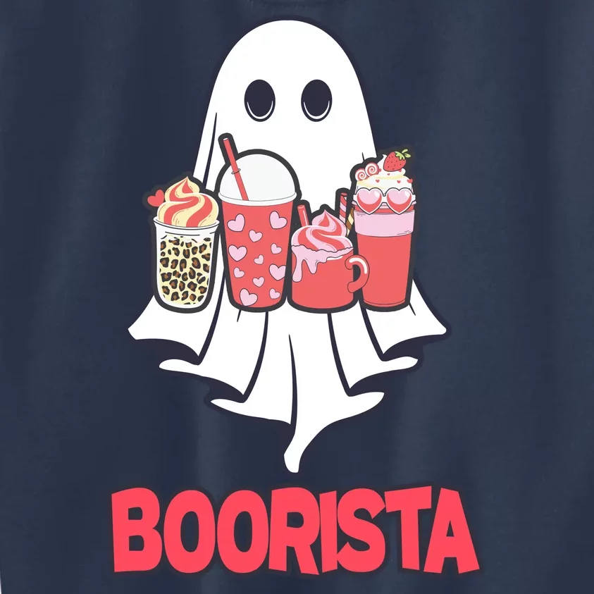 Coffee Boorista Ghost Halloween Barista Kids Sweatshirt