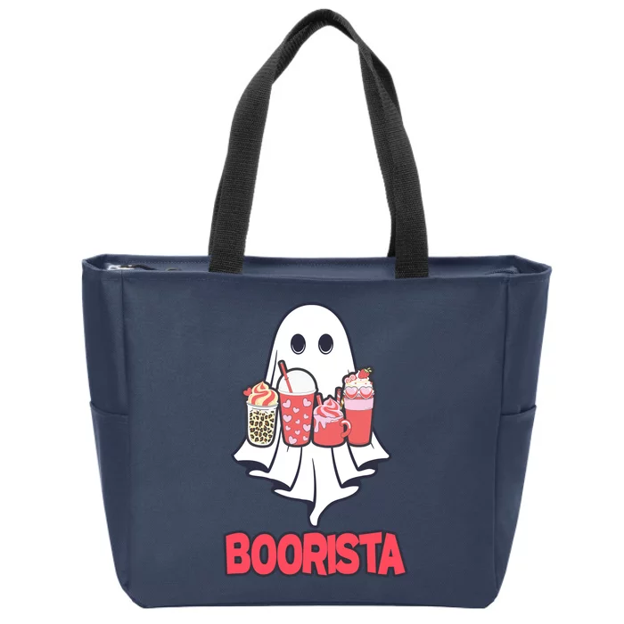 Coffee Boorista Ghost Halloween Barista Zip Tote Bag