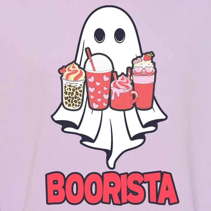 Coffee Boorista Ghost Halloween Barista Garment-Dyed Sweatshirt