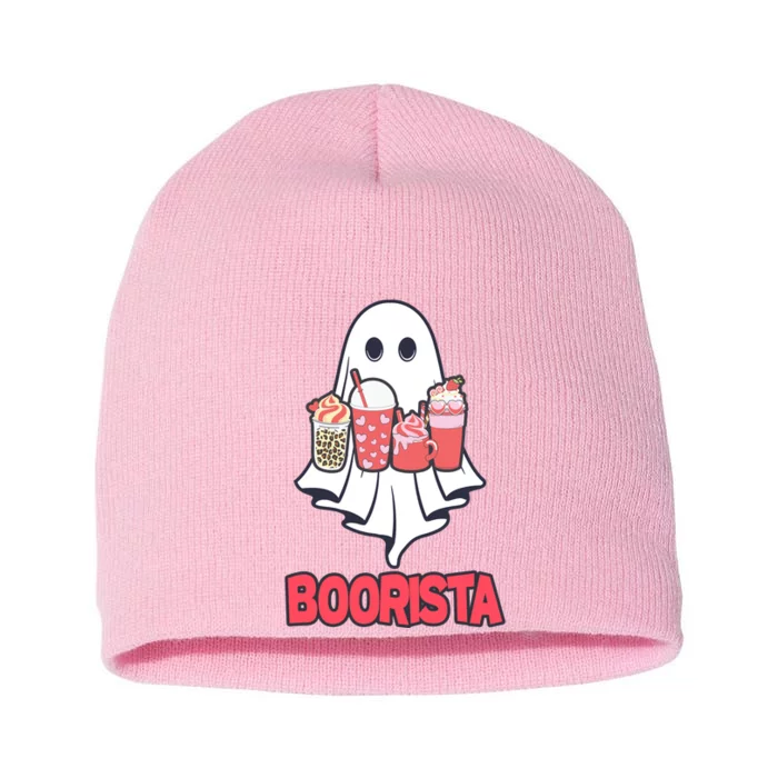 Coffee Boorista Ghost Halloween Barista Short Acrylic Beanie