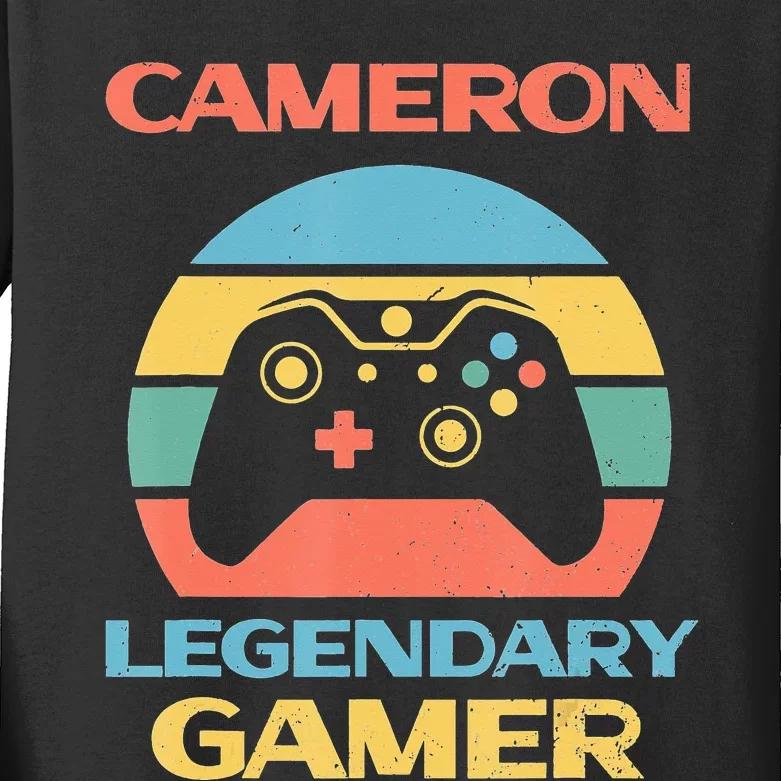 Cameron Best Gamer Personalised Name Video Gaming Kids Long Sleeve Shirt