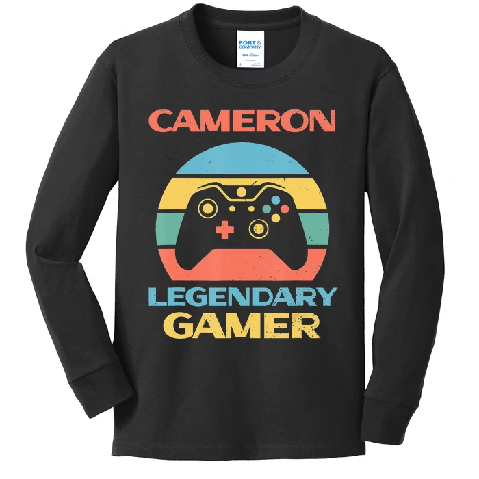 Cameron Best Gamer Personalised Name Video Gaming Kids Long Sleeve Shirt