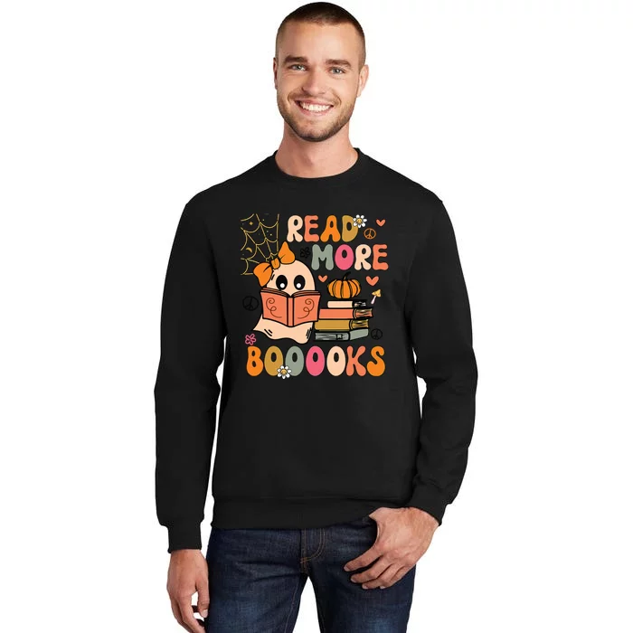 Cute Booooks Ghost Read More Books Funny Teacher Halloween Sweatshirt