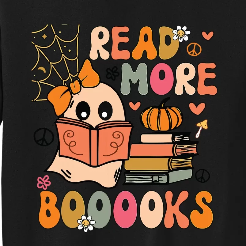 Cute Booooks Ghost Read More Books Funny Teacher Halloween Sweatshirt