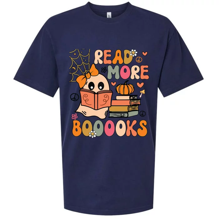 Cute Booooks Ghost Read More Books Funny Teacher Halloween Sueded Cloud Jersey T-Shirt