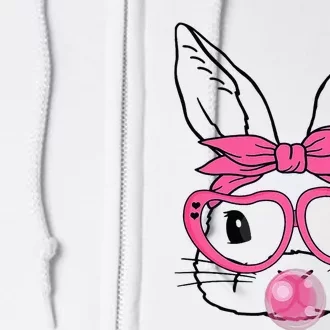 Cute Bunny Heart Glasses Bubblegum For Easter Day Full Zip Hoodie