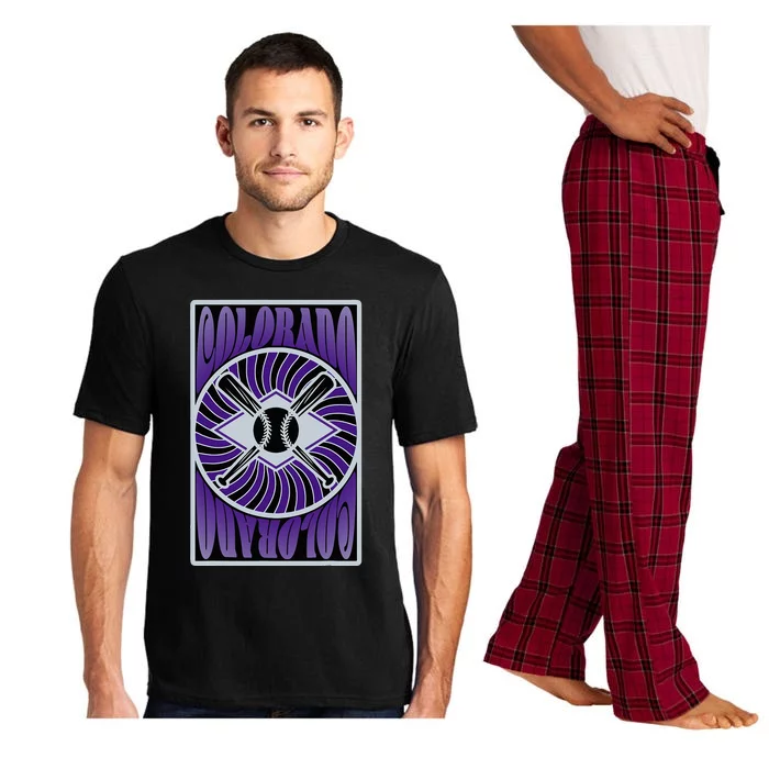 Colorado Baseball Hippie Graphic Design Pajama Set