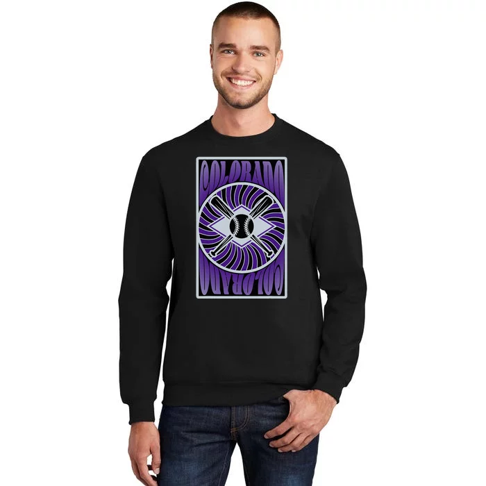 Colorado Baseball Hippie Graphic Design Tall Sweatshirt