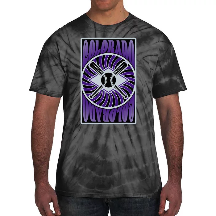 Colorado Baseball Hippie Graphic Design Tie-Dye T-Shirt