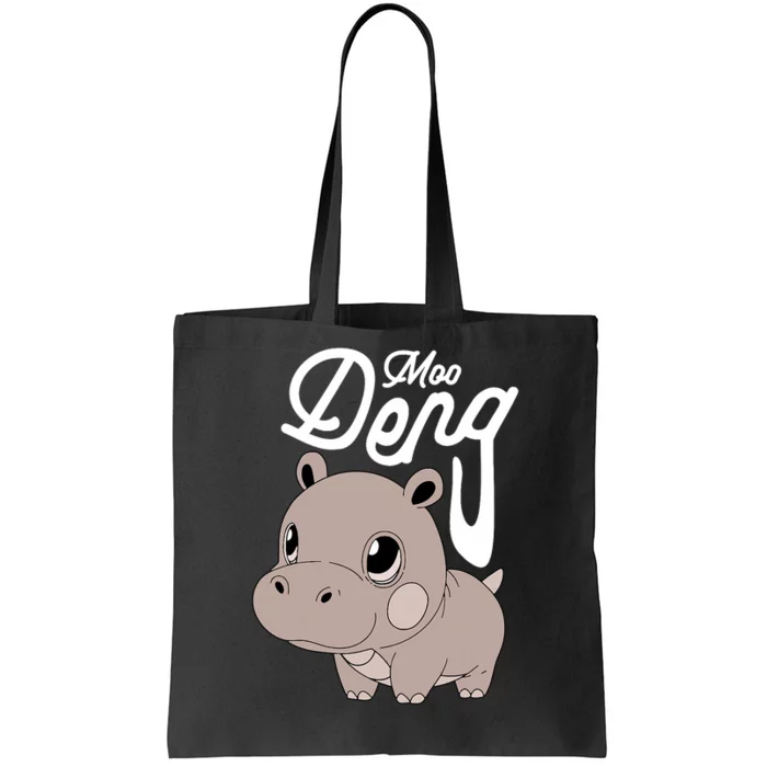 Cute Baby Hippo Moo Deng Cute Hippopotamus Moo Deng Tote Bag