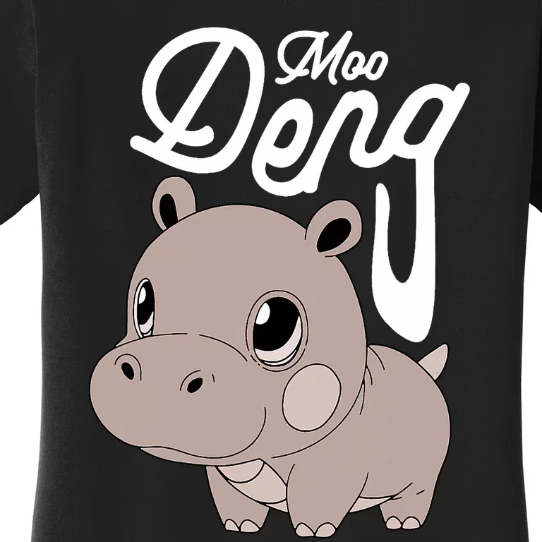 Cute Baby Hippo Moo Deng Cute Hippopotamus Moo Deng Women's T-Shirt