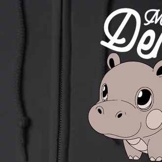 Cute Baby Hippo Moo Deng Cute Hippopotamus Moo Deng Full Zip Hoodie