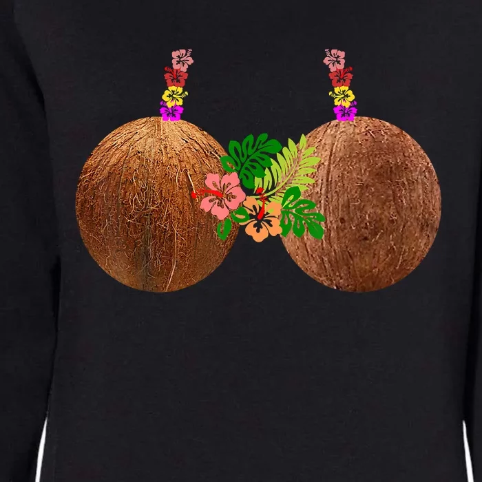 Coconut Bra Hawaii Luau Costume Funny Womens California Wash Sweatshirt