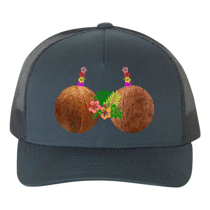 Coconut Bra Hawaii Luau Costume Funny Yupoong Adult 5-Panel Trucker Hat