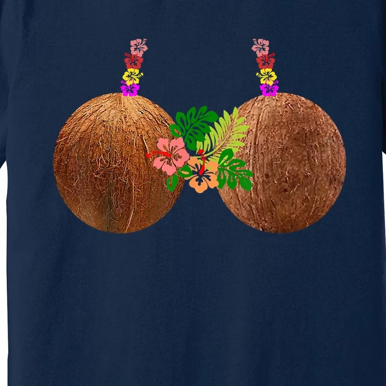 Coconut Bra Hawaii Luau Costume Funny Premium T-Shirt