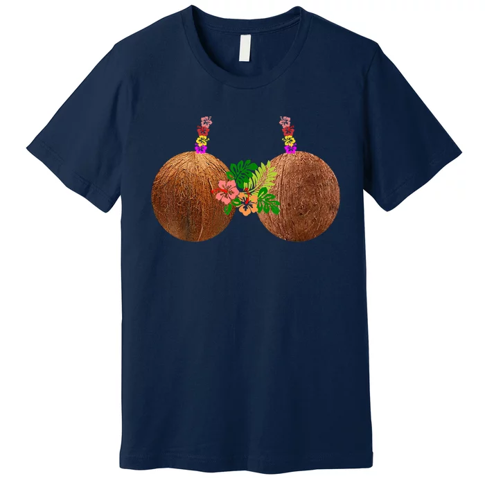 Coconut Bra Hawaii Luau Costume Funny Premium T-Shirt