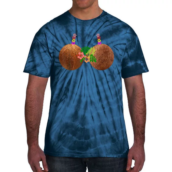 Coconut Bra Hawaii Luau Costume Funny Tie-Dye T-Shirt