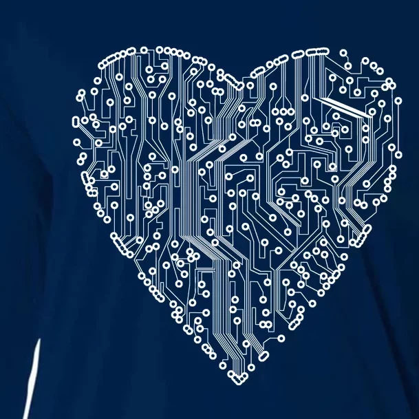 Circuit Board Heart Cooling Performance Long Sleeve Crew