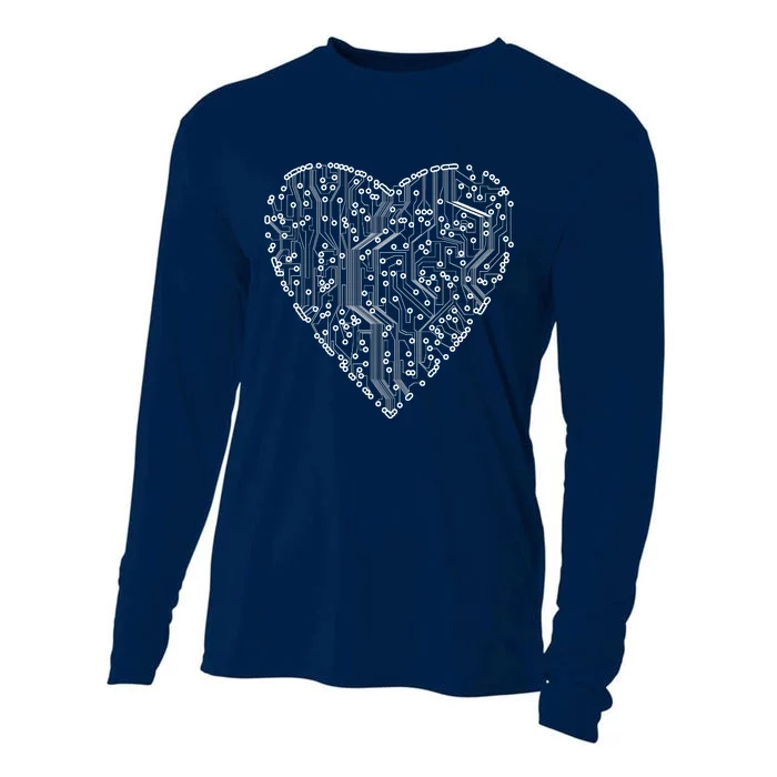 Circuit Board Heart Cooling Performance Long Sleeve Crew