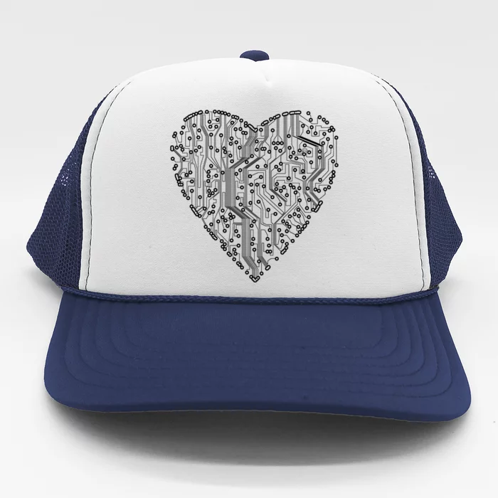 Circuit Board Heart Trucker Hat