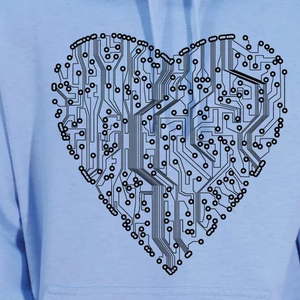 Circuit Board Heart Unisex Surf Hoodie