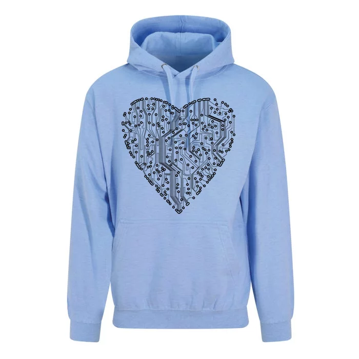 Circuit Board Heart Unisex Surf Hoodie