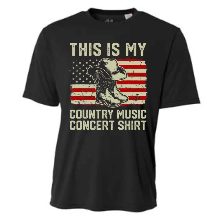 Cowboy Boots Hat This Is My Country Music Cooling Performance Crew T-Shirt