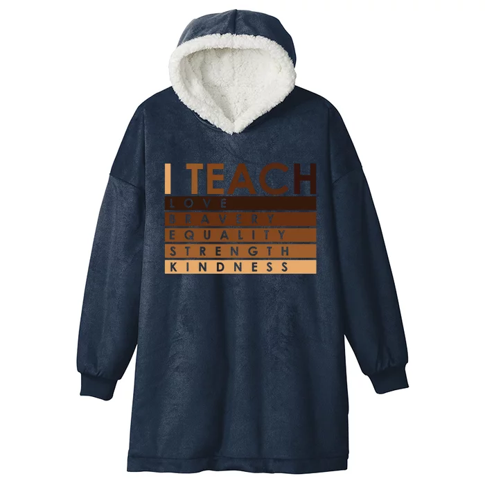 Celebrate Black History Month I Teach Black History Teacher Hooded Wearable Blanket