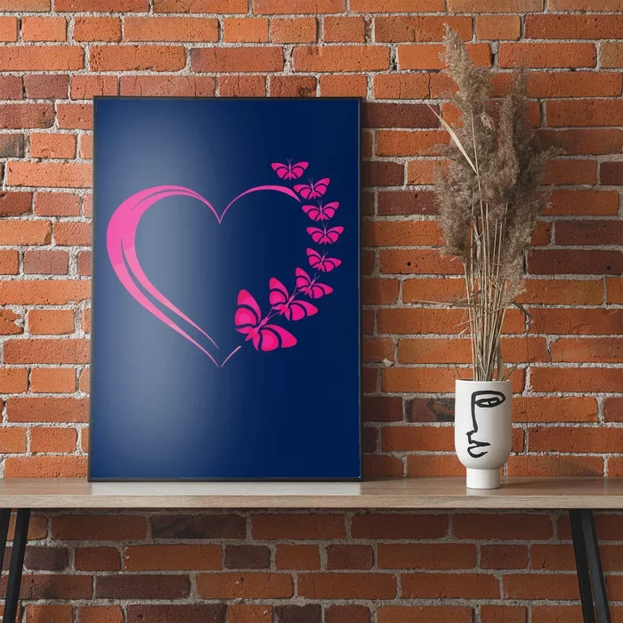 Cute Butterfly Heart Butterflies Poster